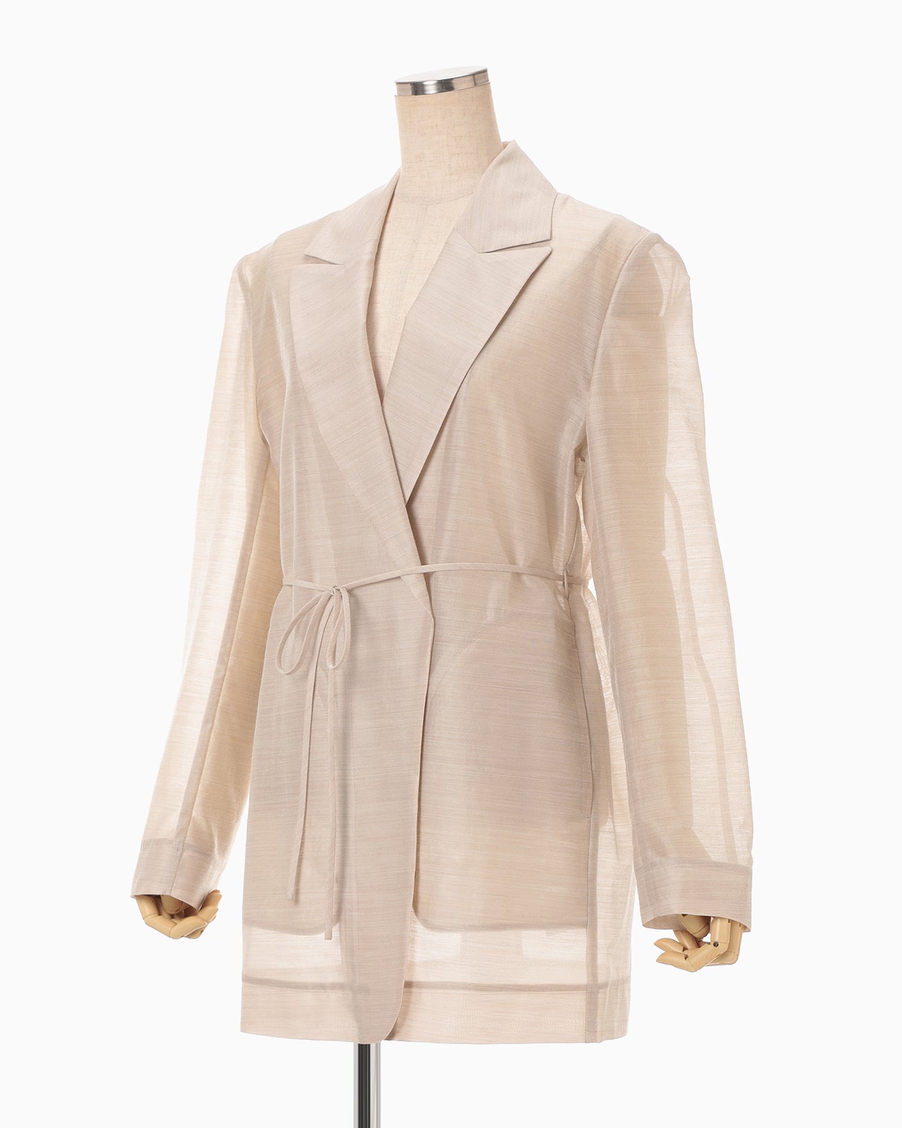 Wool Nylon Shimmering Jacket - beige - Mame Kurogouchi