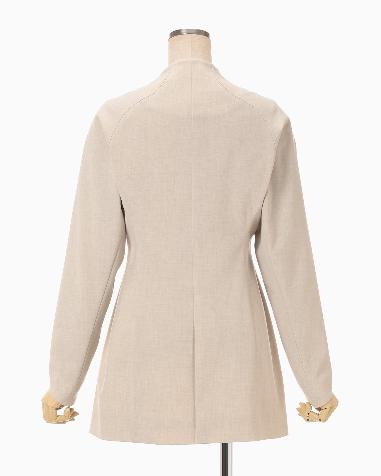 Collarless Raglan Sleeve Jacket - beige - Mame Kurogouchi