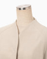 Collarless Raglan Sleeve Jacket - beige
