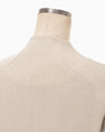 Collarless Raglan Sleeve Jacket - beige