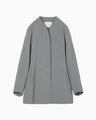 Collarless Raglan Sleeve Jacket - grey