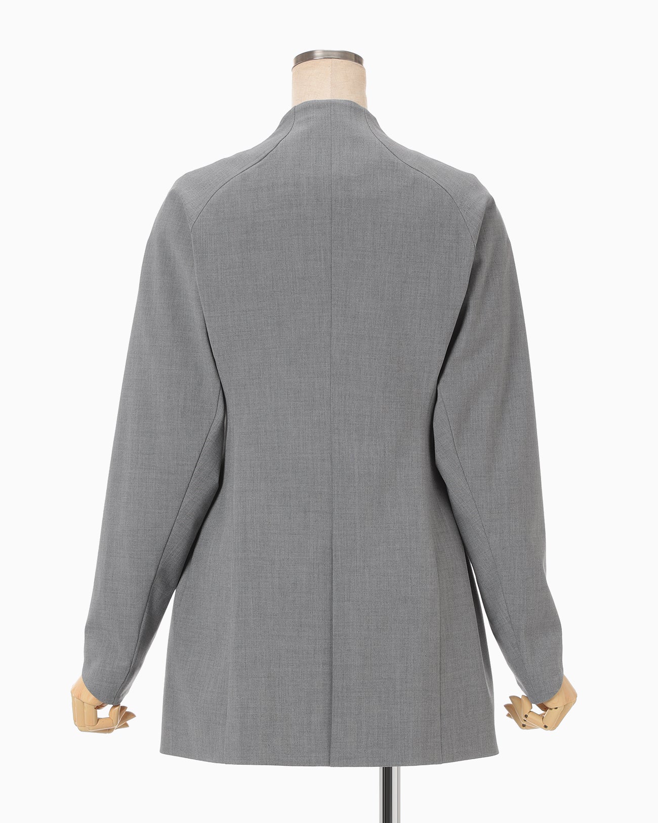 Collarless Raglan Sleeve Jacket - grey - Mame Kurogouchi
