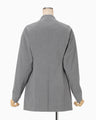Collarless Raglan Sleeve Jacket - grey