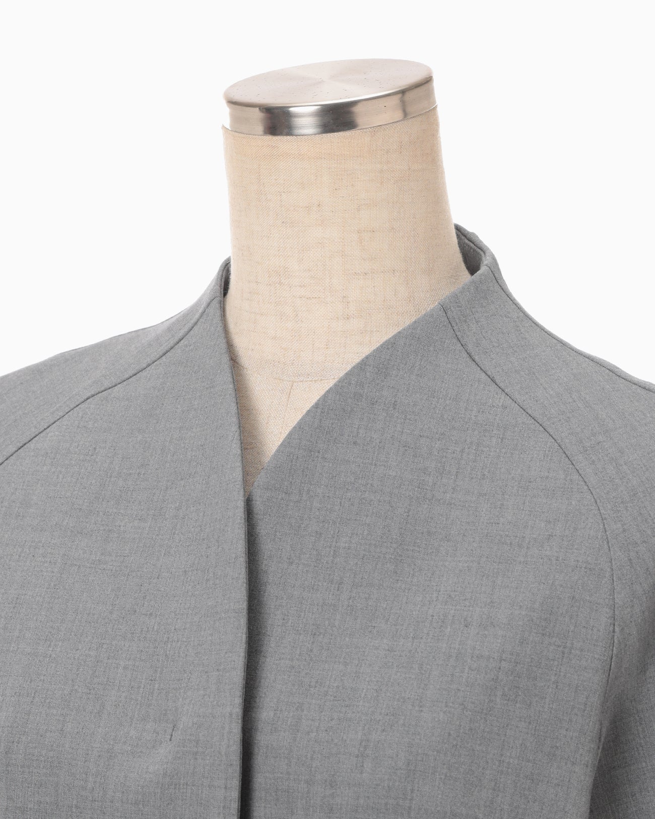 Collarless Raglan Sleeve Jacket - grey - Mame Kurogouchi