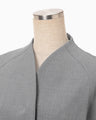 Collarless Raglan Sleeve Jacket - grey
