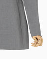 Collarless Raglan Sleeve Jacket - grey