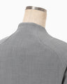 Collarless Raglan Sleeve Jacket - grey