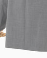 Collarless Raglan Sleeve Jacket - grey