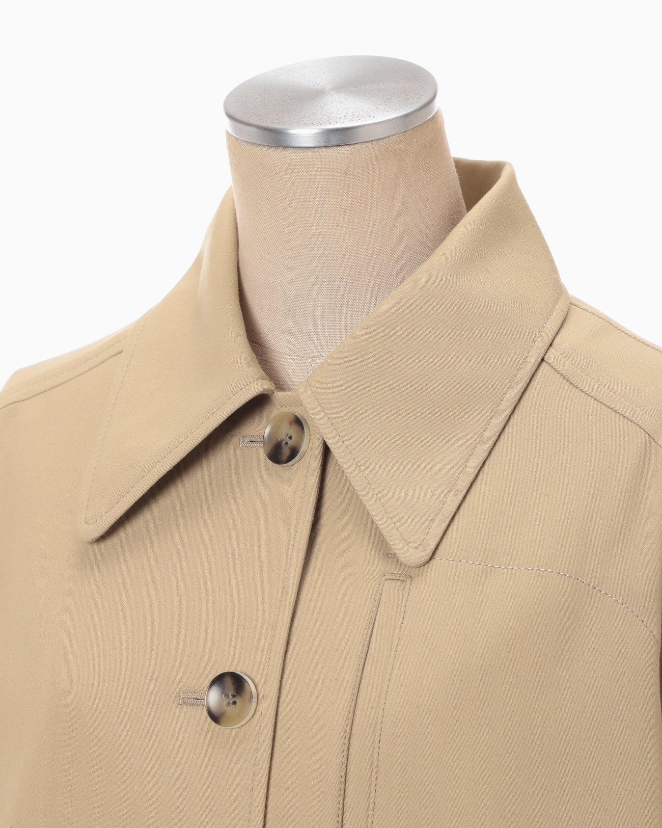 Cording Embroidery Detailed Middle Length Jacket - beige - Mame