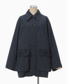 Cording Embroidery Detailed Middle Length Jacket - navy