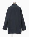 Cording Embroidery Detailed Middle Length Jacket - navy