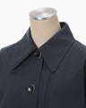 Cording Embroidery Detailed Middle Length Jacket - navy