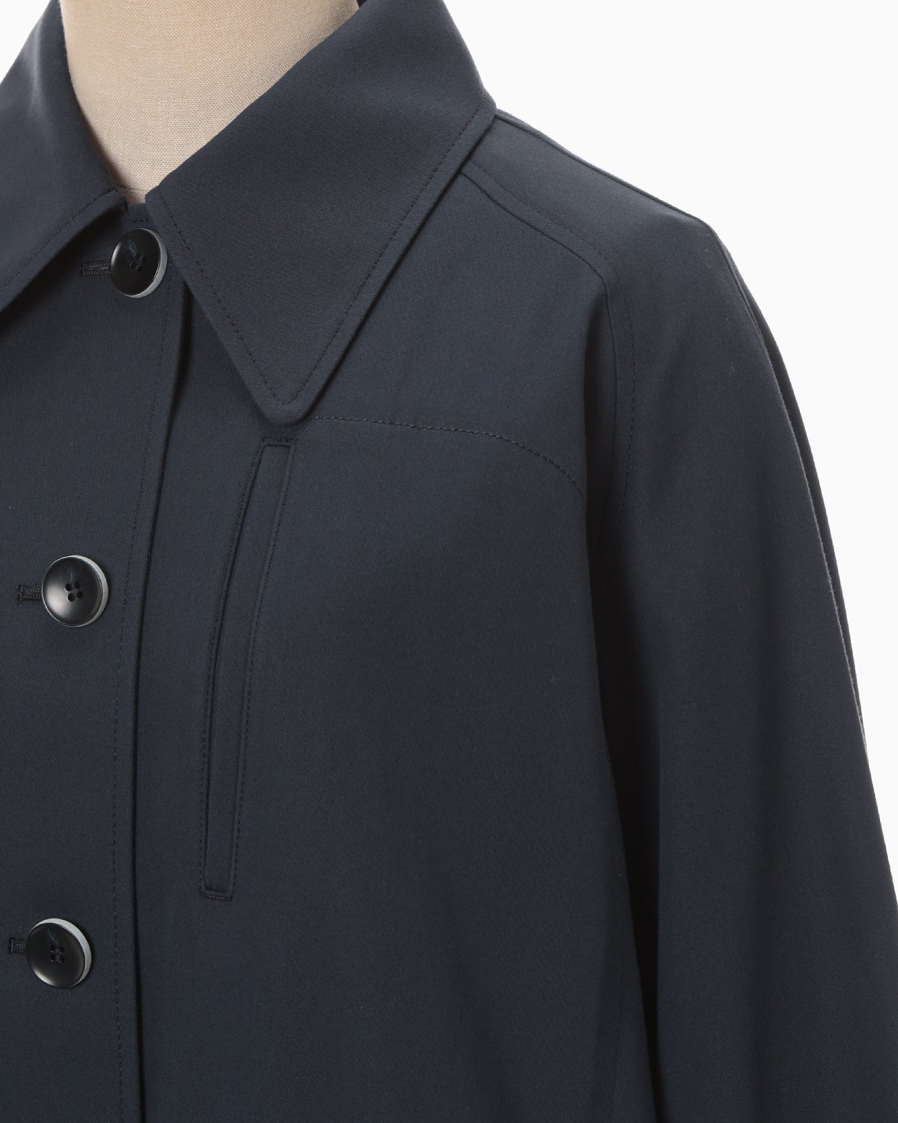 Cording Embroidery Detailed Middle Length Jacket - navy - Mame