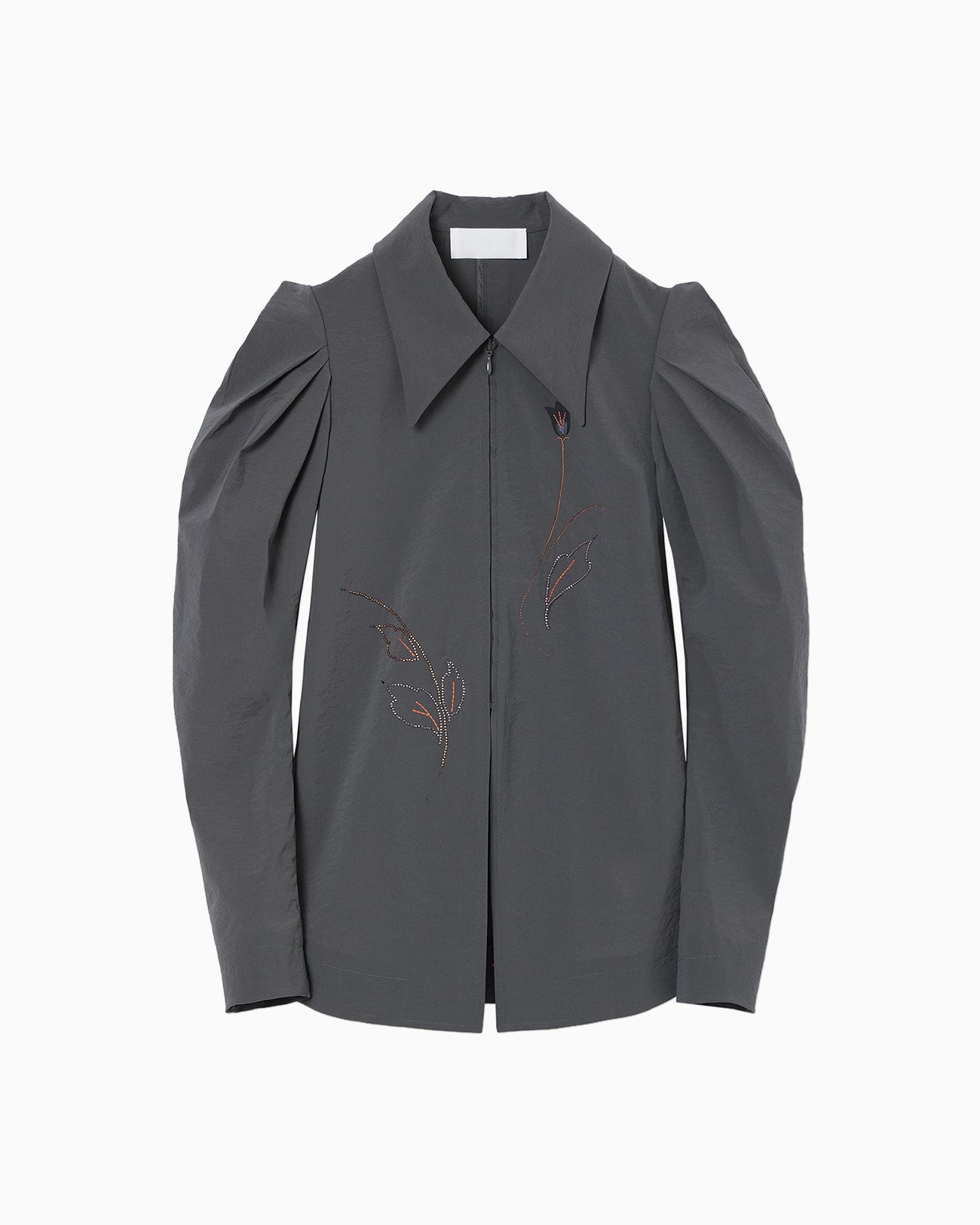 Stretch Beaded Detail Tuck Jacket - grey - Mame Kurogouchi