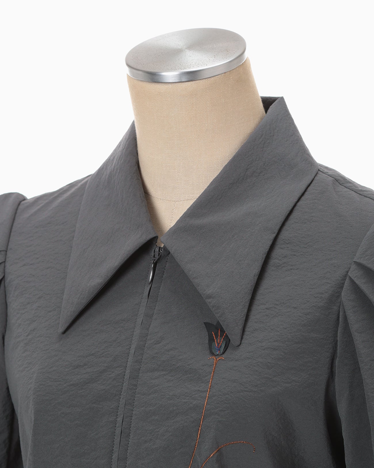 Stretch Beaded Detail Tuck Jacket - grey - Mame Kurogouchi