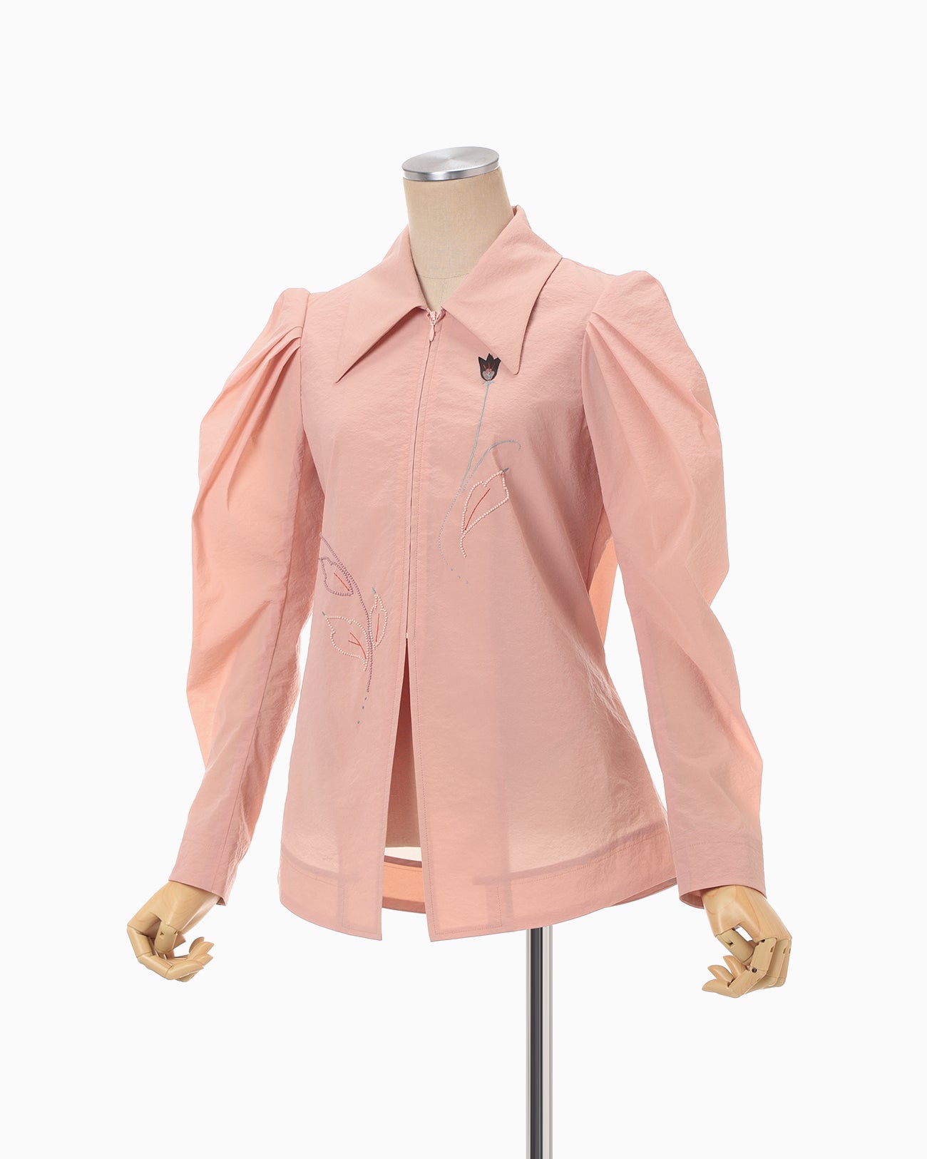 Stretch Beaded Detail Tuck Jacket - pink - Mame Kurogouchi