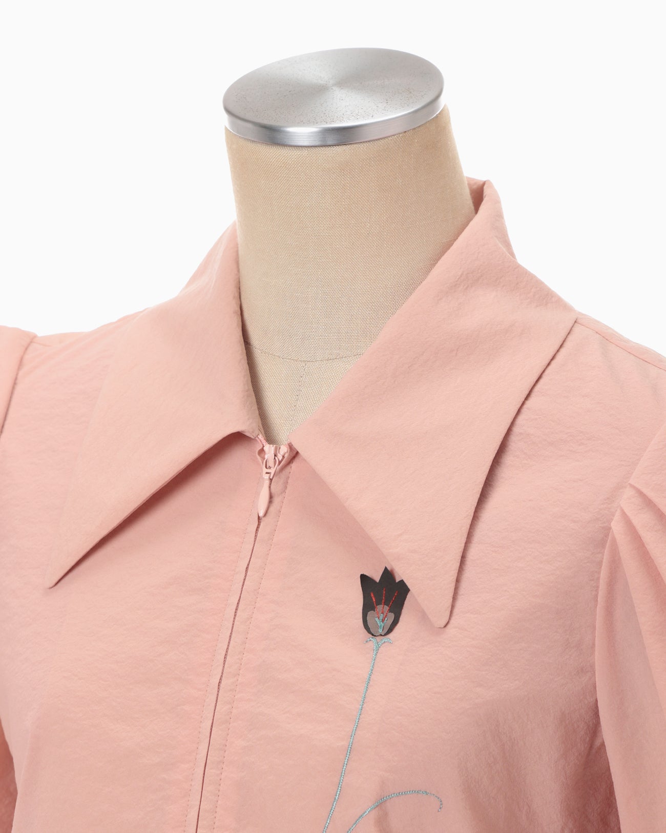 Stretch Beaded Detail Tuck Jacket - pink - Mame Kurogouchi