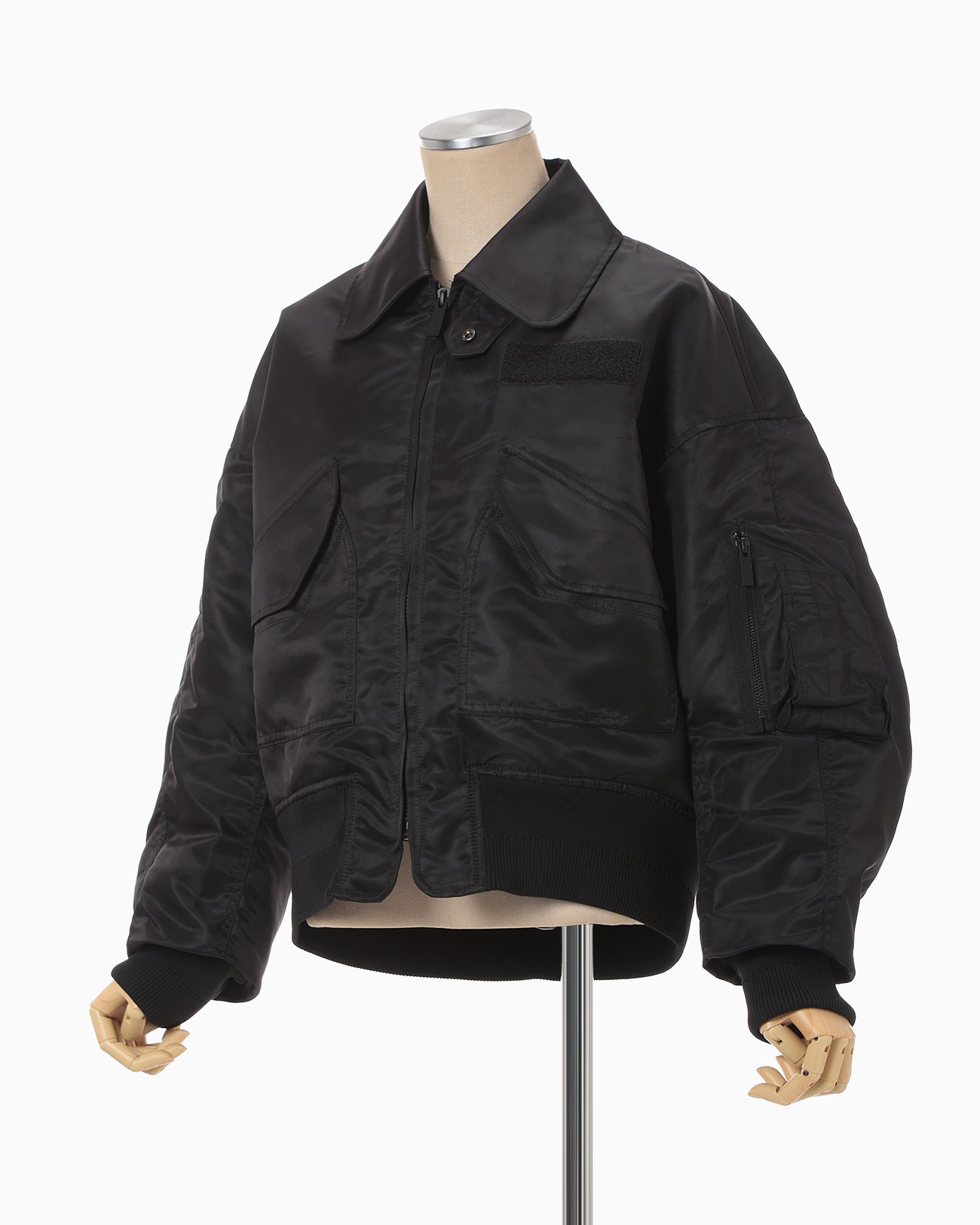 Nylon Twill 3D Embroidery Flight Jacket - black - Mame Kurogouchi