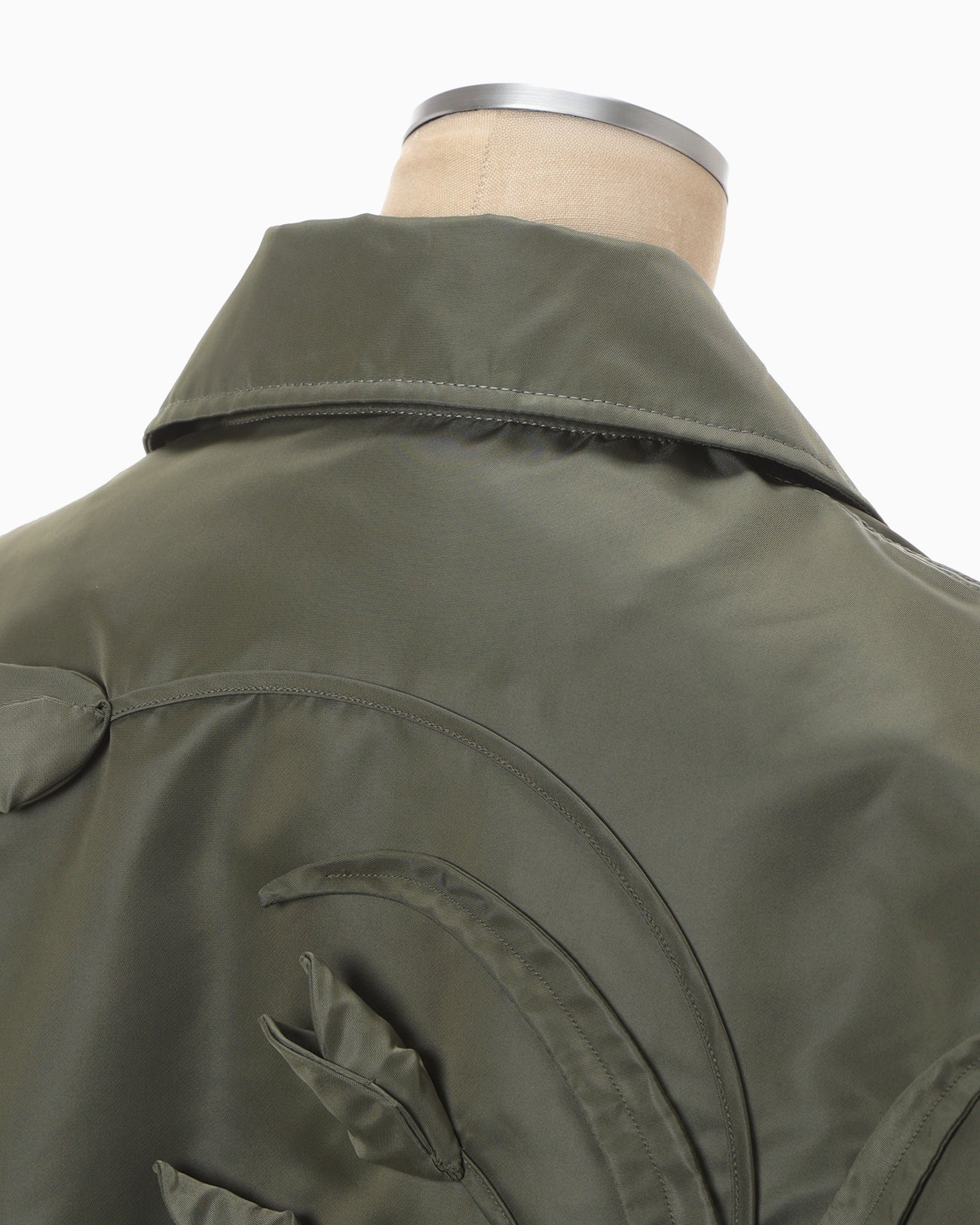 Nylon Twill 3D Embroidery Flight Jacket - khaki - Mame Kurogouchi