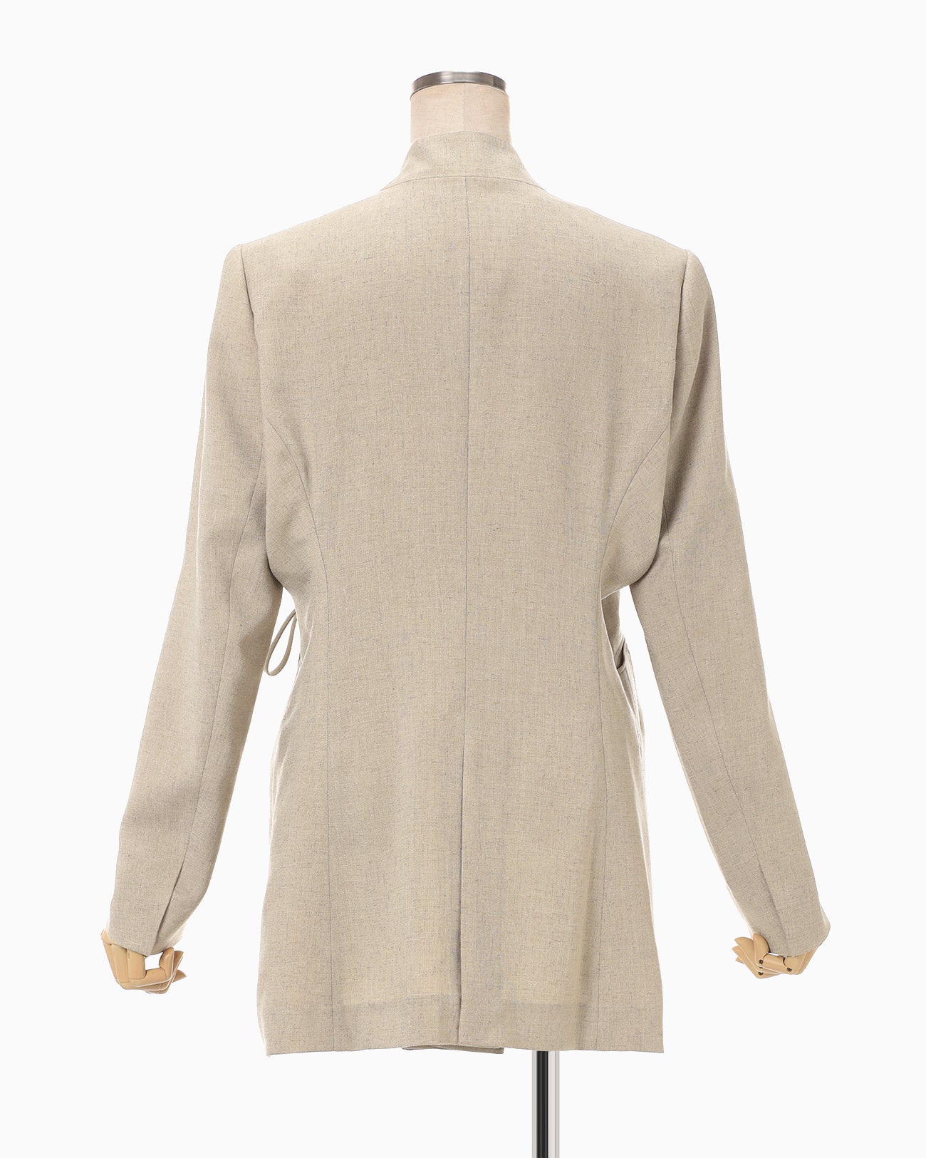 Triacetate Polyester Collarless Jacket - beige - Mame Kurogouchi