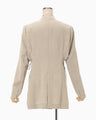 Triacetate Polyester Collarless Jacket - beige