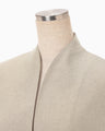Triacetate Polyester Collarless Jacket - beige