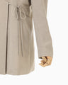 Triacetate Polyester Collarless Jacket - beige