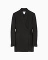 Triacetate Polyester Collarless Jacket - black
