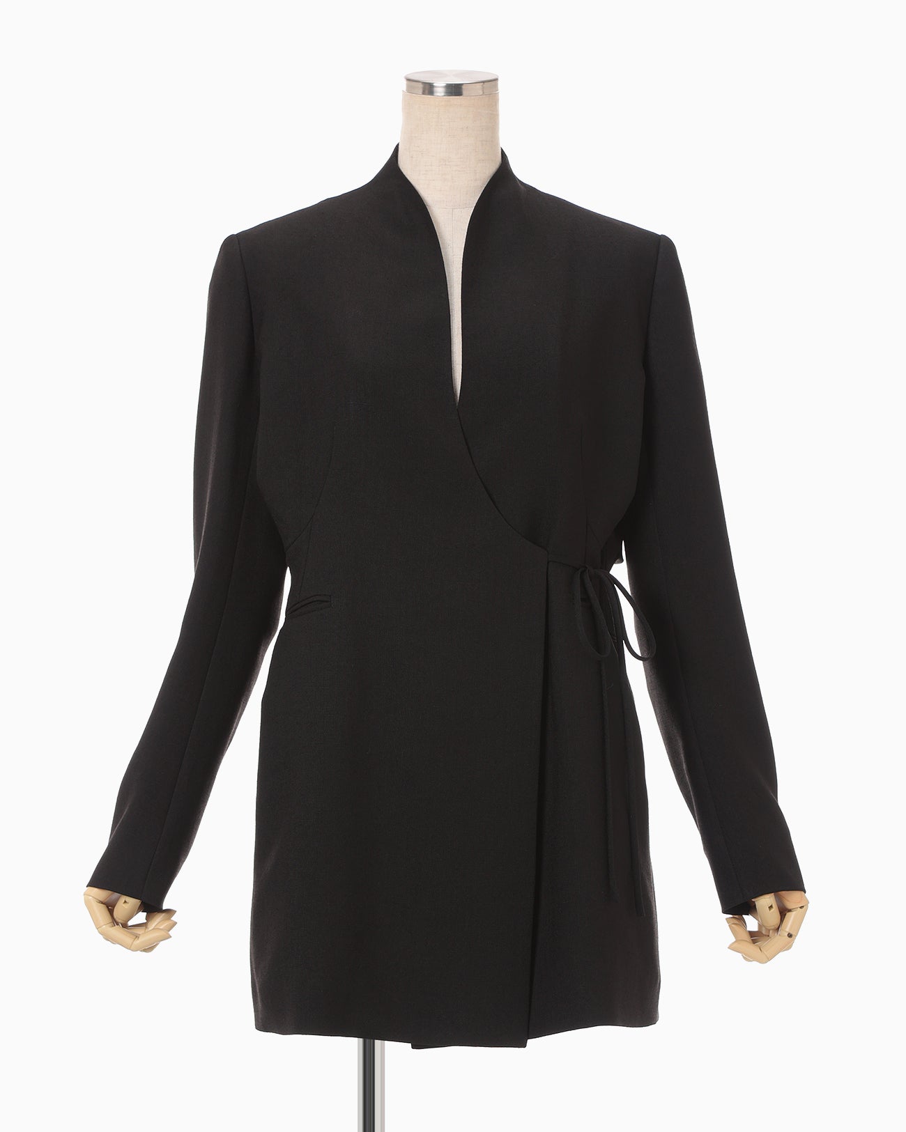 HARUKO MURATA KRISTIN ブラックジャケット36 Triacetate Polyester Collarless Jacket - black - Mame Kurogouchi