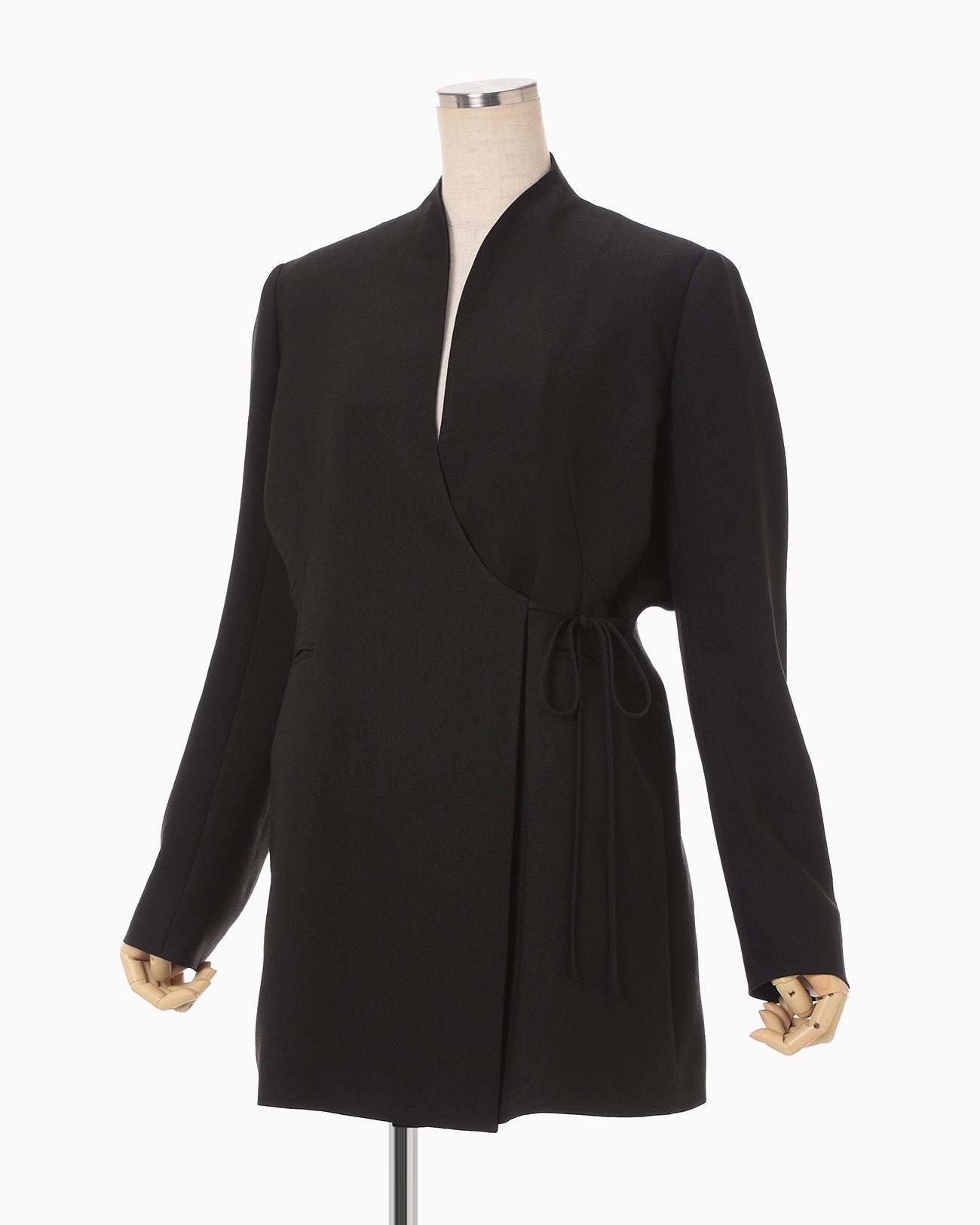 たろー　レディース　BLK M Triacetate Polyester Collarless Jacket - black - Mame Kurogouchi