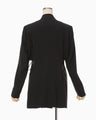 Triacetate Polyester Collarless Jacket - black