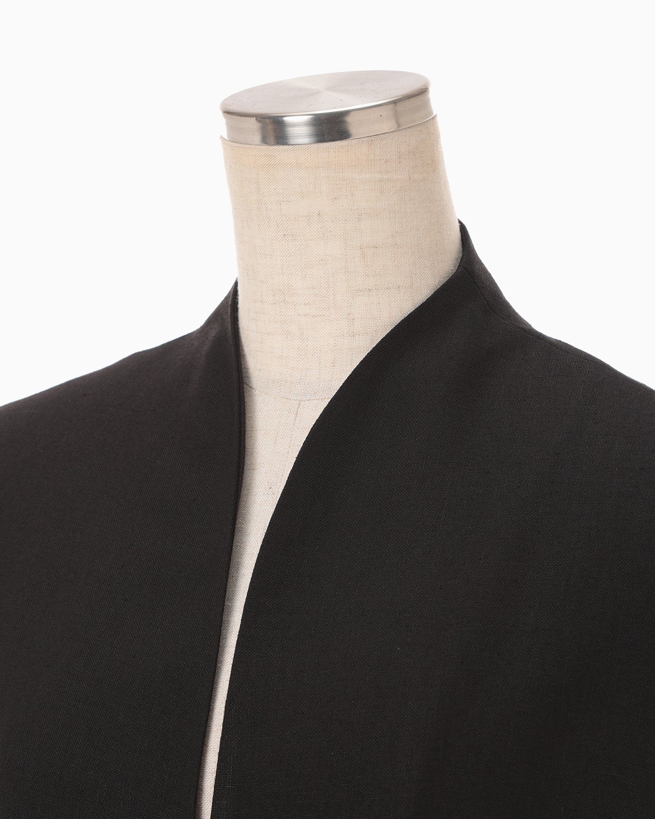 Triacetate Polyester Collarless Jacket - black - Mame Kurogouchi