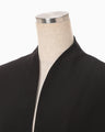 Triacetate Polyester Collarless Jacket - black
