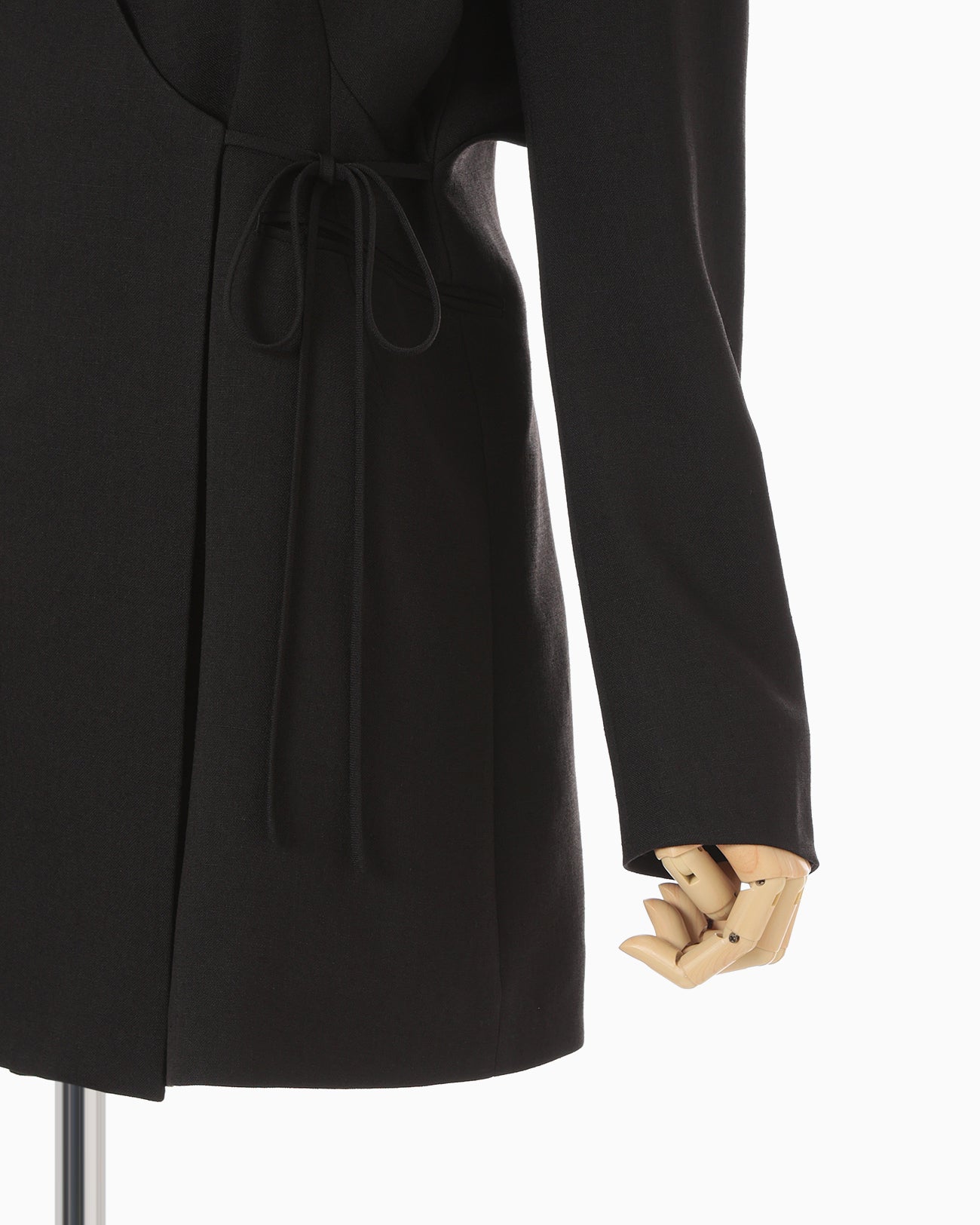 Triacetate Polyester Collarless Jacket - black - Mame Kurogouchi