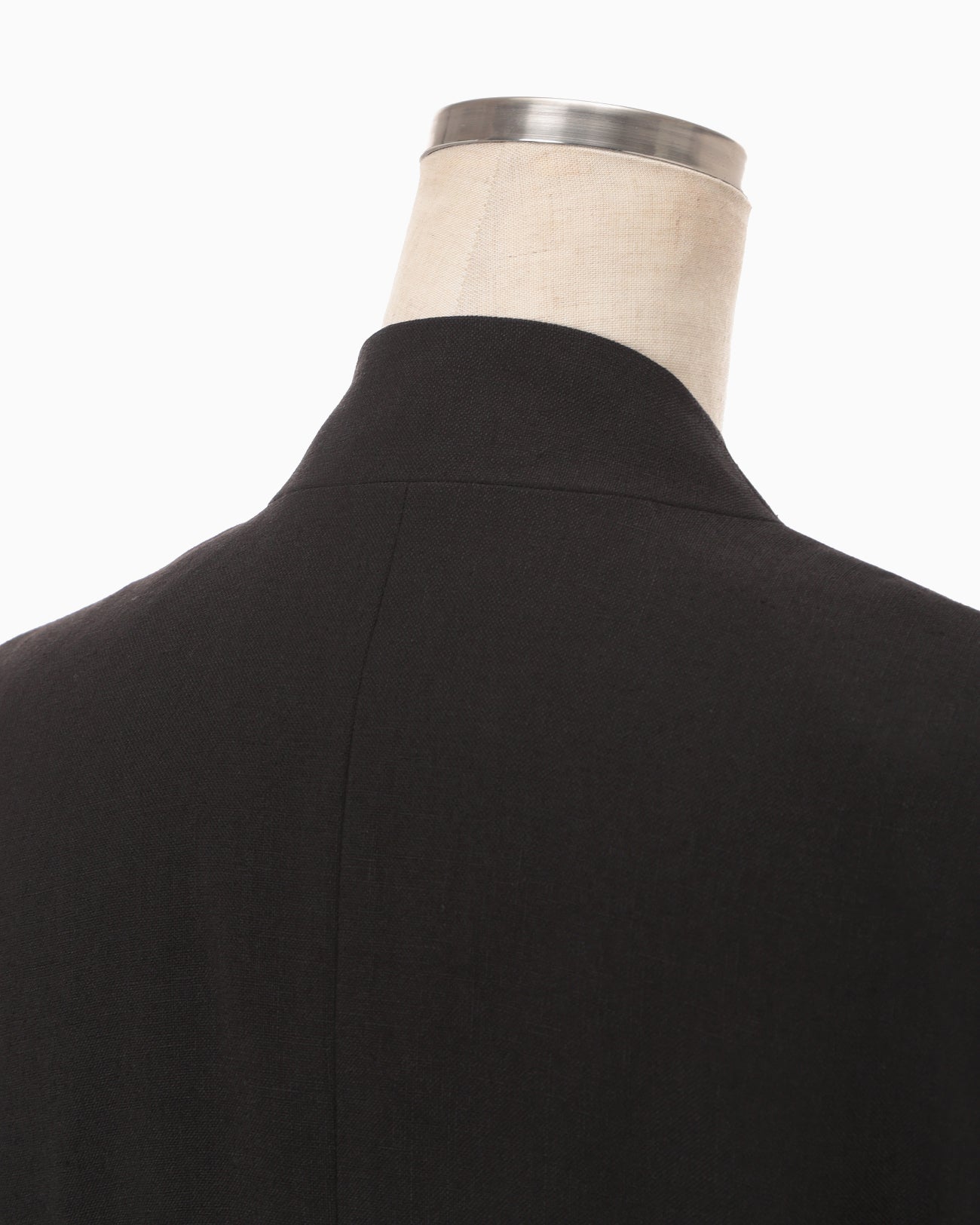 Triacetate Polyester Collarless Jacket - black - Mame Kurogouchi