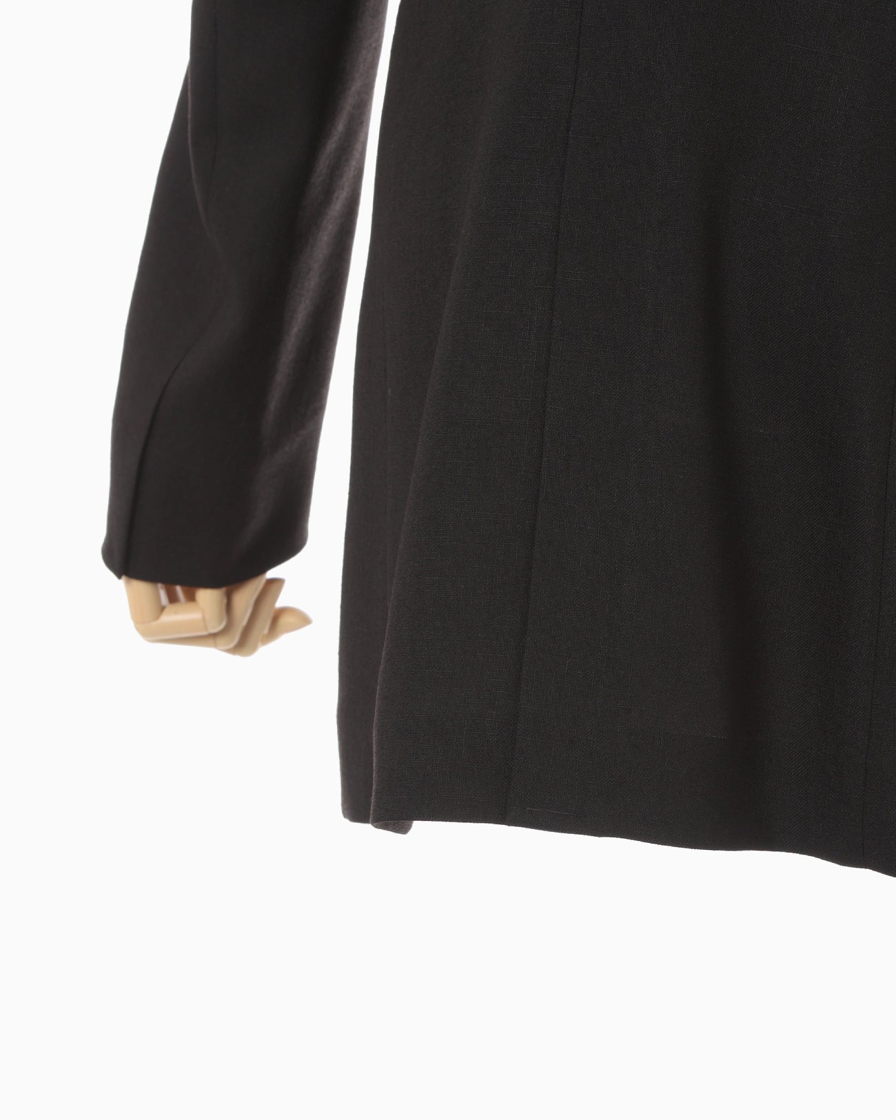 Triacetate Polyester Collarless Jacket - black - Mame Kurogouchi