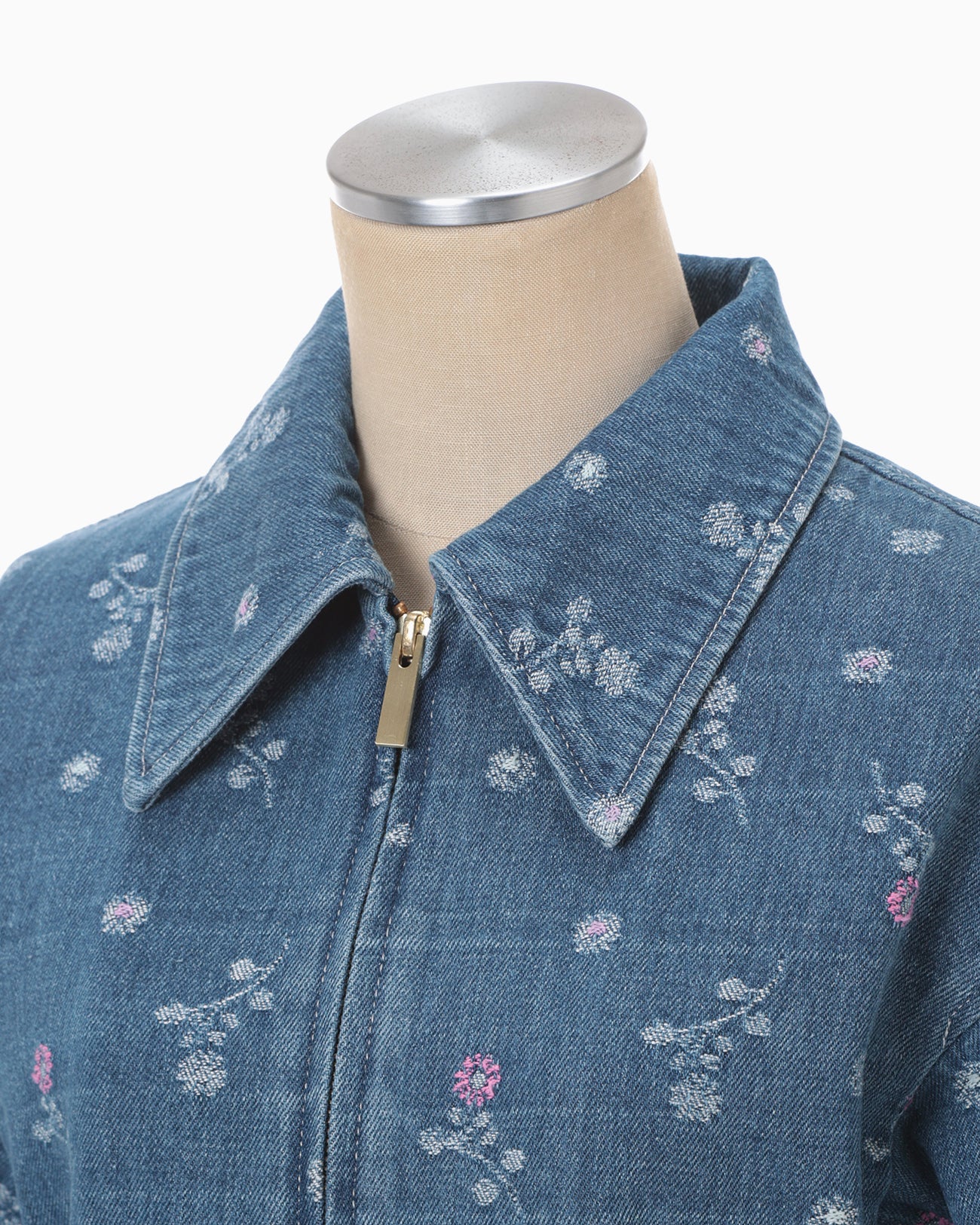 Floral Jacquard Denim Jacket - blue - Mame Kurogouchi