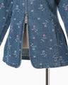 Floral Jacquard Denim Jacket - blue