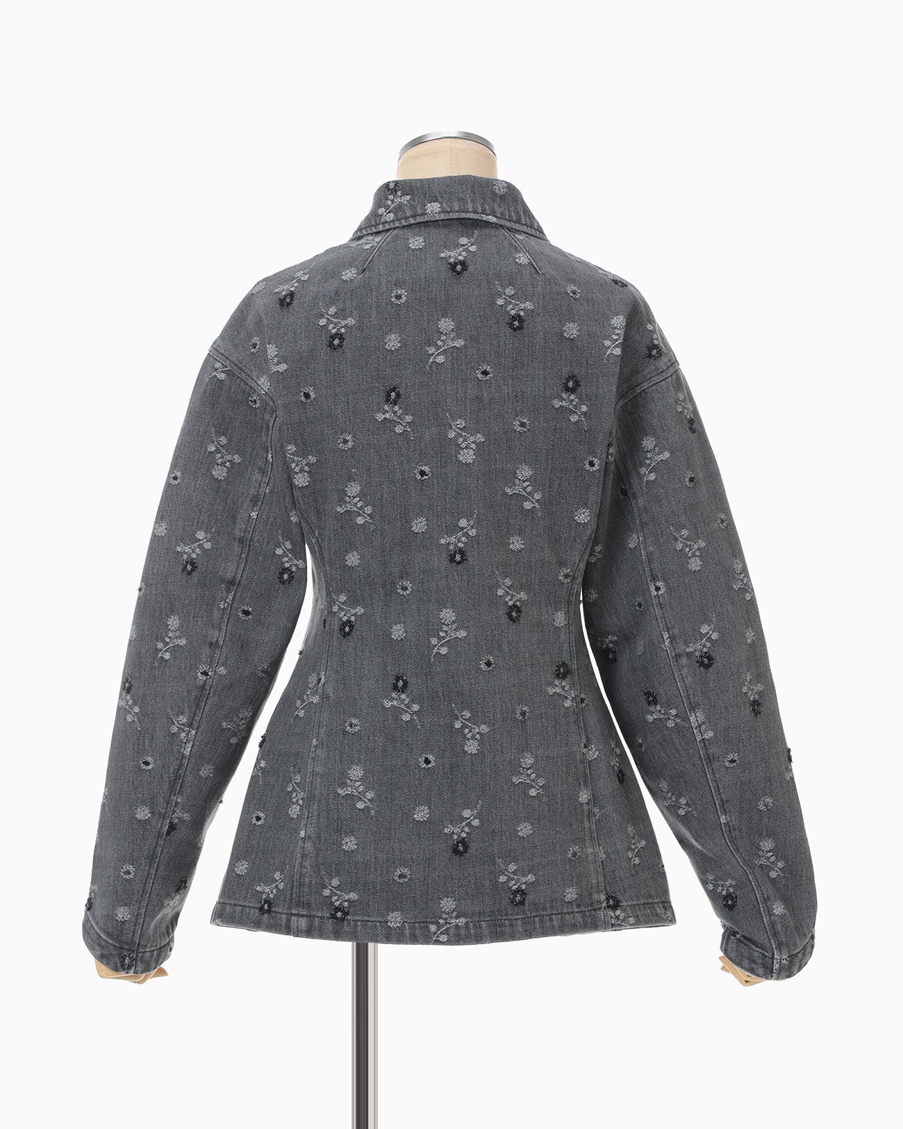 Floral Jacquard Denim Jacket - grey - Mame Kurogouchi
