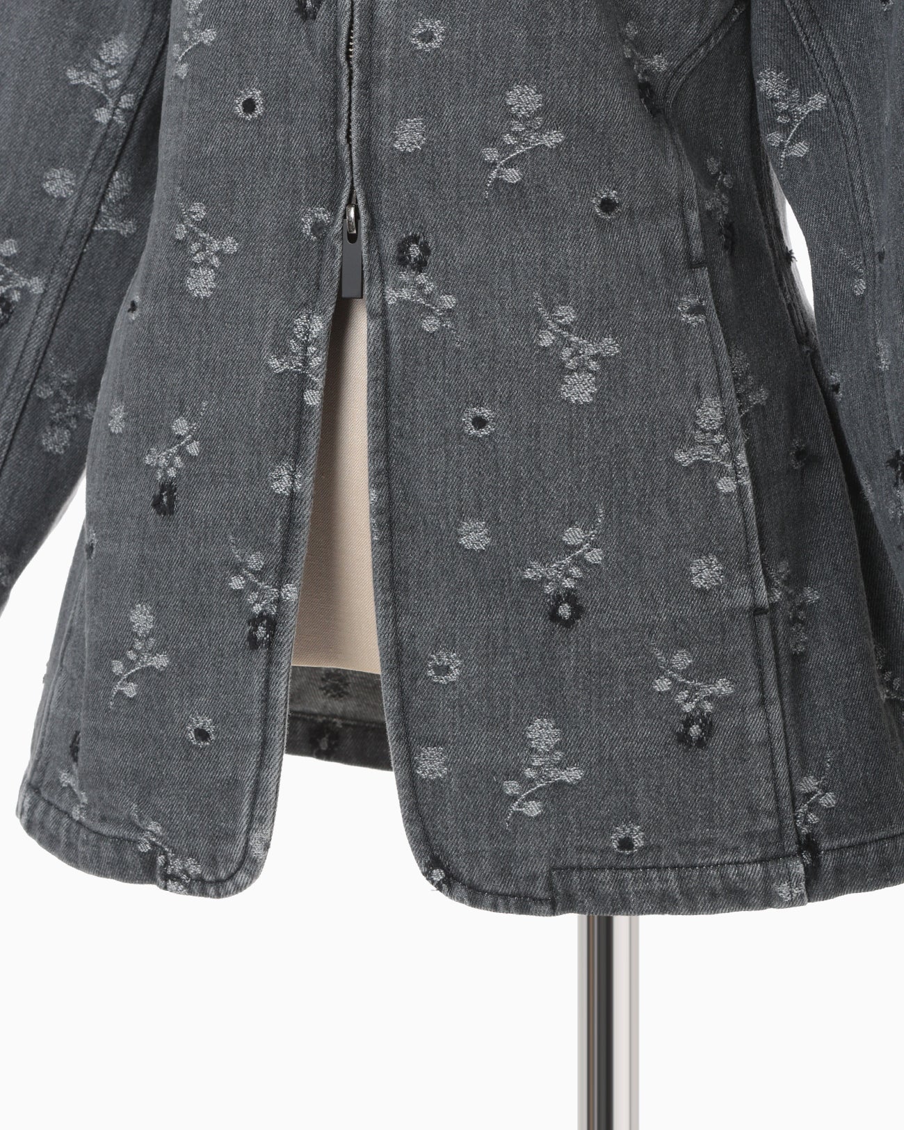 Floral Jacquard Denim Jacket - grey - Mame Kurogouchi