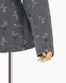 Floral Jacquard Denim Jacket - grey