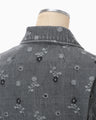 Floral Jacquard Denim Jacket - grey
