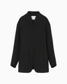 Triacetate Polyester Dropped Shoulder Jacket - black