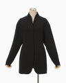 Triacetate Polyester Dropped Shoulder Jacket - black