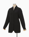 Triacetate Polyester Dropped Shoulder Jacket - black