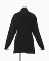 Triacetate Polyester Dropped Shoulder Jacket - black