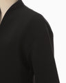 Triacetate Polyester Dropped Shoulder Jacket - black