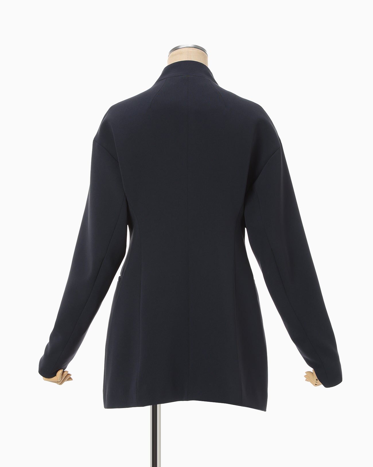 Triacetate Polyester Dropped Shoulder Jacket - navy - Mame Kurogouchi