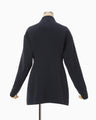 Triacetate Polyester Dropped Shoulder Jacket - navy