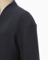 Triacetate Polyester Dropped Shoulder Jacket - navy